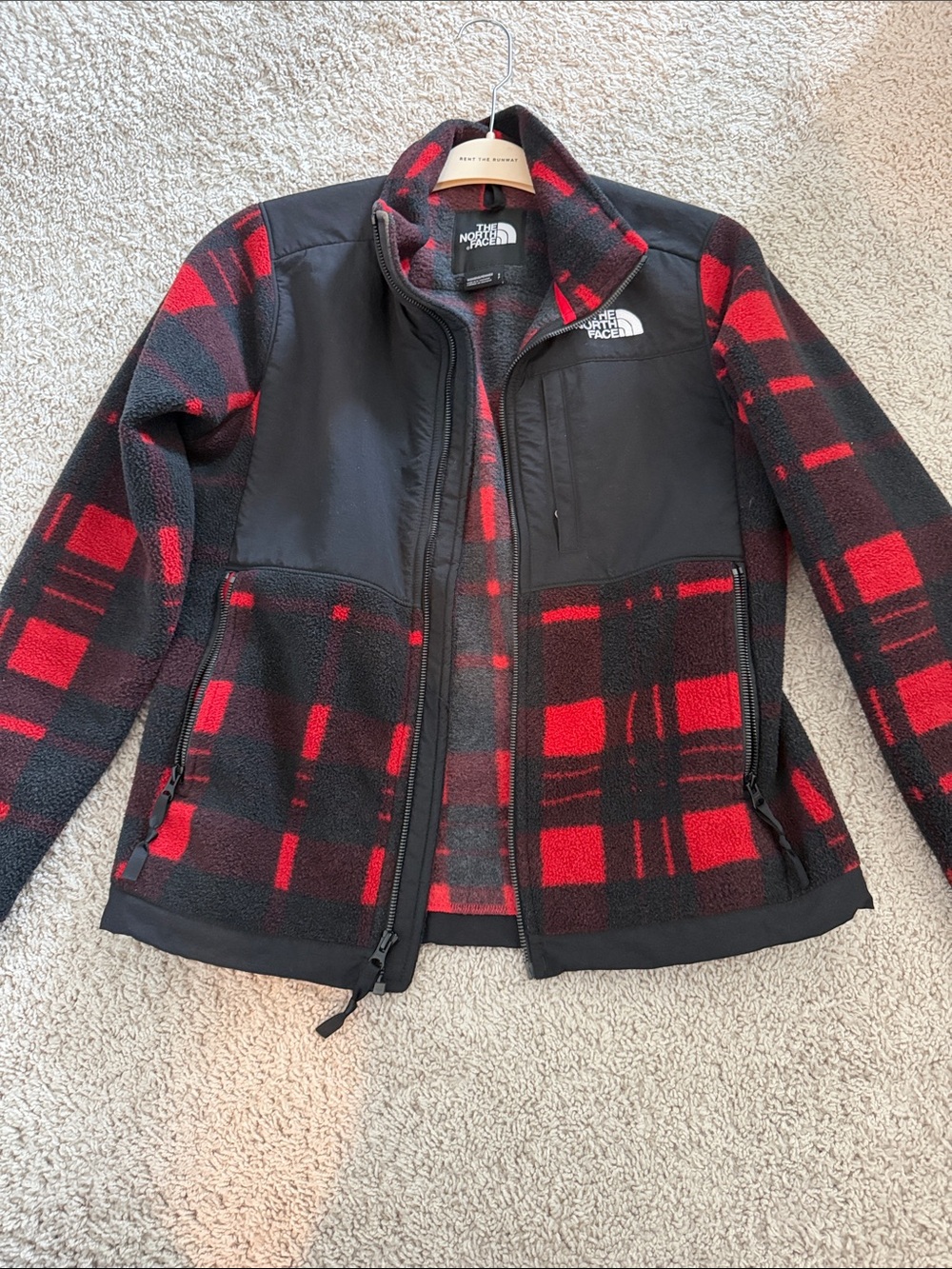 The North Face Women’s Red & Black Plaid Utility Fleece Jacket